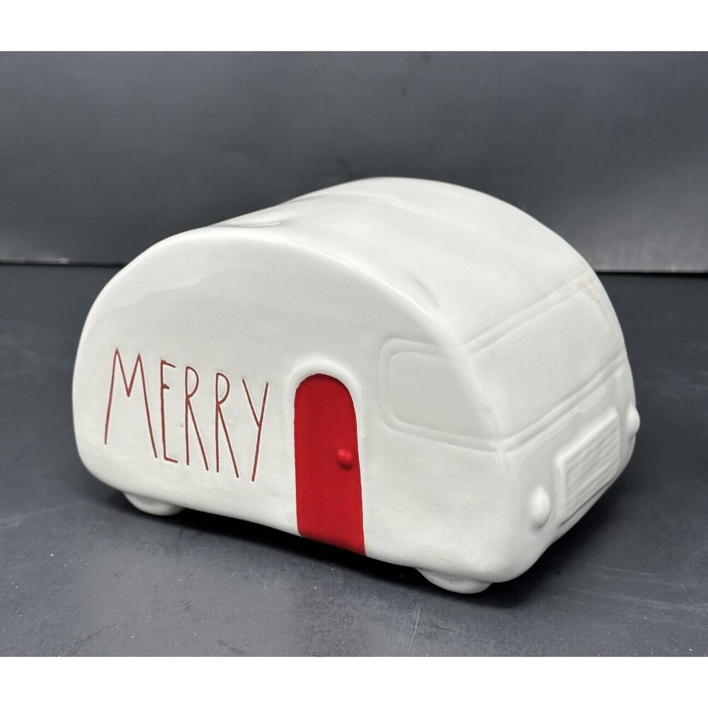 RAE DUNN MERRY CAMPER TRAILER White Red LL Long Letter Table Decor Christmas